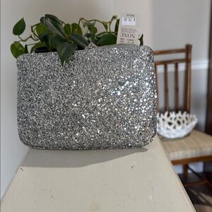 Ann Taylor Sparkling Silver Clutch